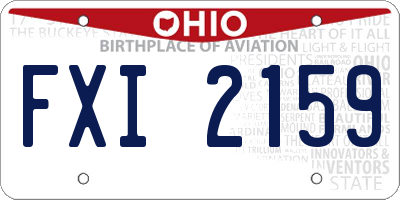 OH license plate FXI2159