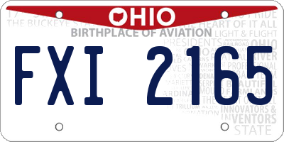 OH license plate FXI2165
