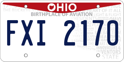 OH license plate FXI2170