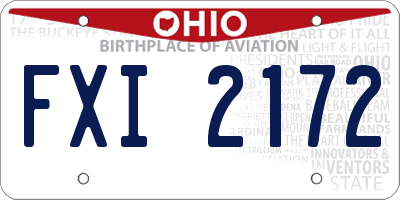 OH license plate FXI2172