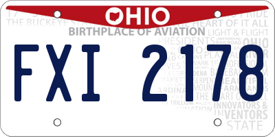 OH license plate FXI2178