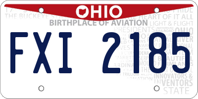 OH license plate FXI2185