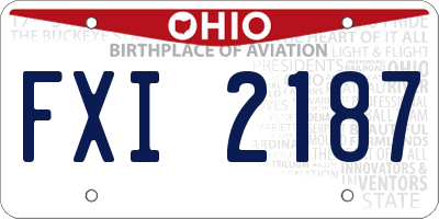 OH license plate FXI2187