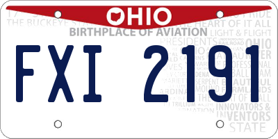 OH license plate FXI2191