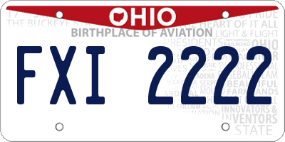 OH license plate FXI2222