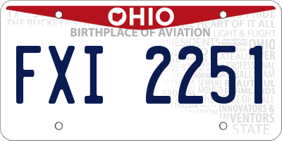 OH license plate FXI2251