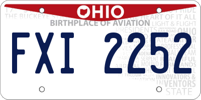 OH license plate FXI2252