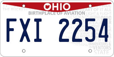 OH license plate FXI2254