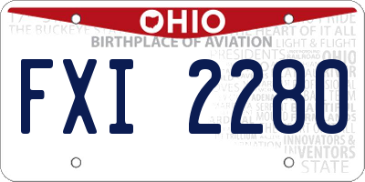 OH license plate FXI2280