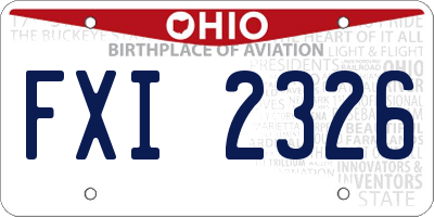 OH license plate FXI2326