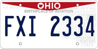 OH license plate FXI2334