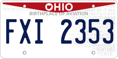 OH license plate FXI2353