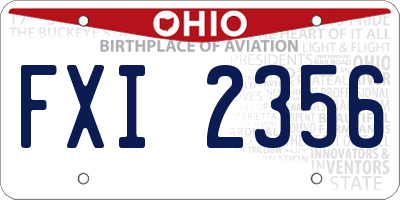 OH license plate FXI2356