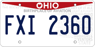 OH license plate FXI2360