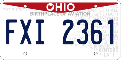 OH license plate FXI2361