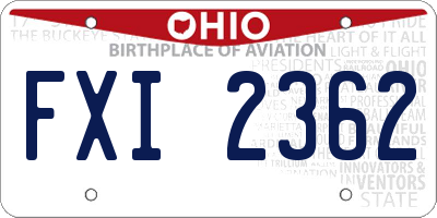 OH license plate FXI2362