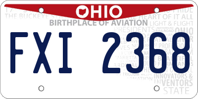 OH license plate FXI2368