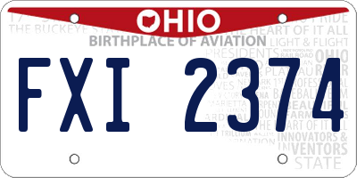 OH license plate FXI2374