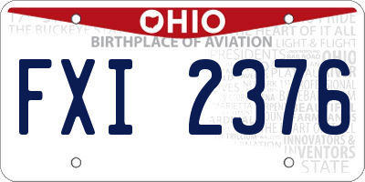 OH license plate FXI2376