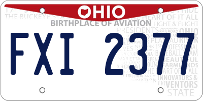 OH license plate FXI2377