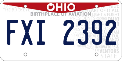 OH license plate FXI2392