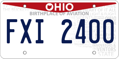 OH license plate FXI2400