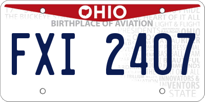 OH license plate FXI2407
