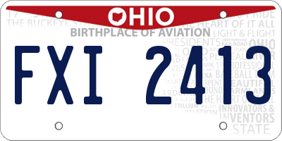 OH license plate FXI2413