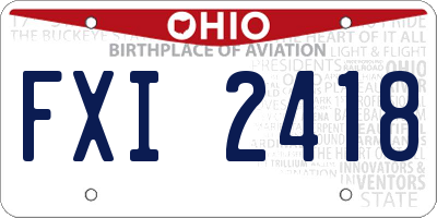 OH license plate FXI2418