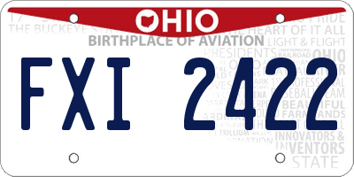 OH license plate FXI2422