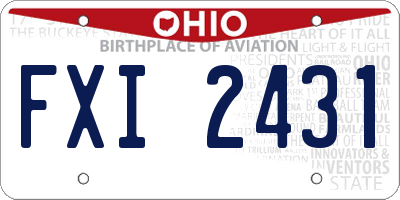 OH license plate FXI2431