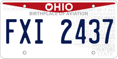 OH license plate FXI2437