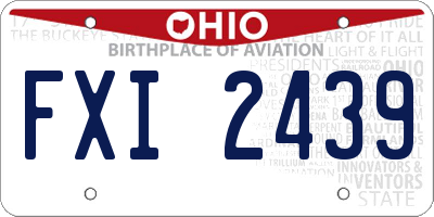 OH license plate FXI2439
