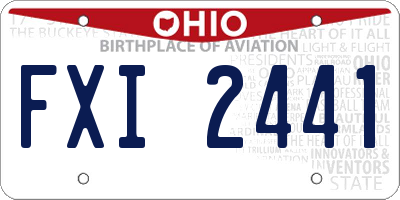 OH license plate FXI2441