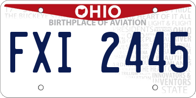 OH license plate FXI2445