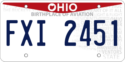 OH license plate FXI2451