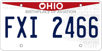 OH license plate FXI2466