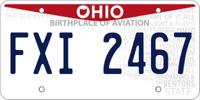 OH license plate FXI2467