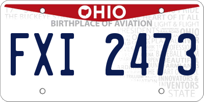 OH license plate FXI2473