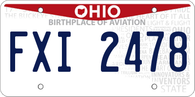 OH license plate FXI2478