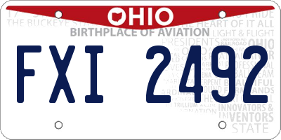OH license plate FXI2492