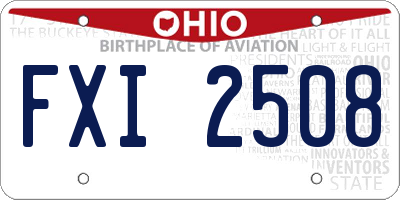 OH license plate FXI2508
