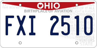 OH license plate FXI2510