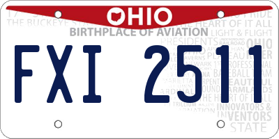 OH license plate FXI2511
