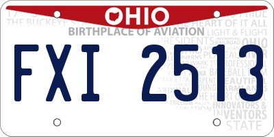OH license plate FXI2513
