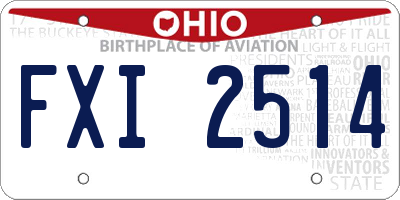 OH license plate FXI2514