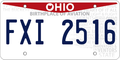 OH license plate FXI2516
