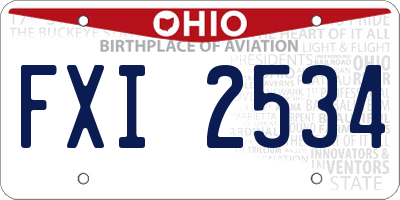 OH license plate FXI2534