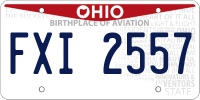 OH license plate FXI2557