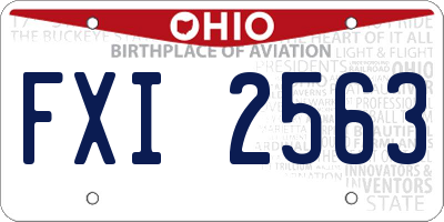 OH license plate FXI2563